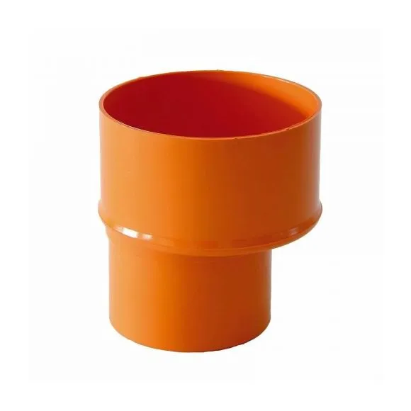 Dianflex - riduzione eccentrica pvc diam. 100/80 rosso,arancio per scarichi idraulici