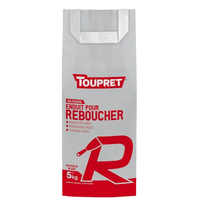 Enduit rebouchage intérieur en poudre 5kg blanc Toupret Toupret