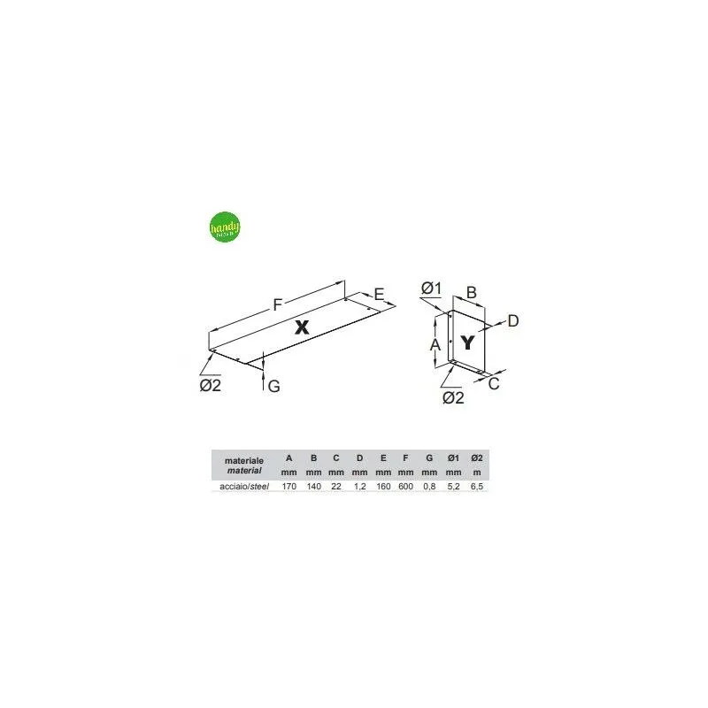 Ripiano Infinity Bolis 60cm Argento