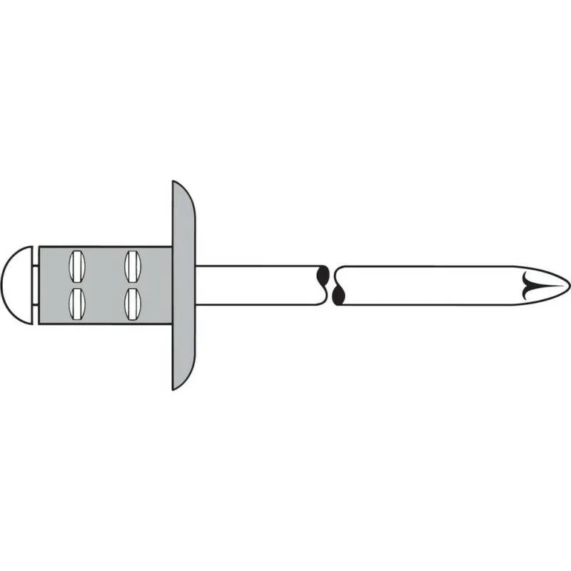 Gesipa - Rivet Alu Acciaio Grande Testa. 4,8X25 Mm (a 100)