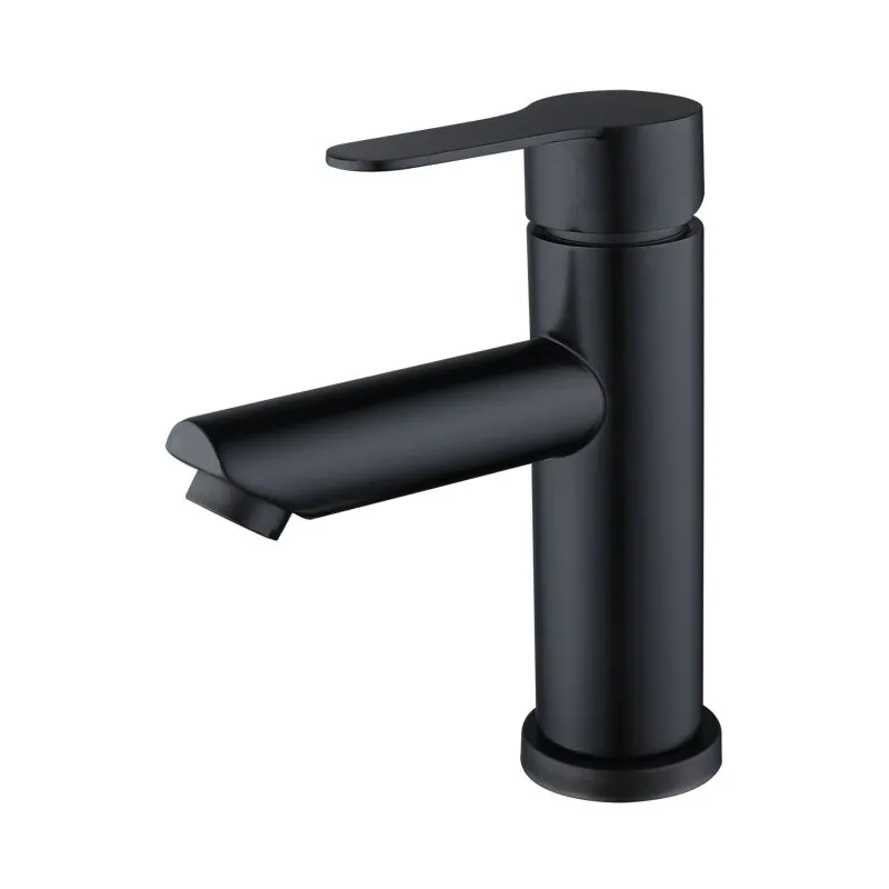 Rubinetto da bagno monoforo nero opaco elegante miscelatore lavabo monocomando per lavabo