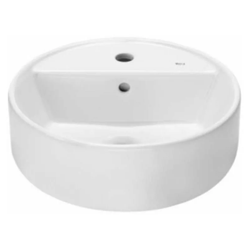 Roca - The Gap - Lavabo da appoggio, diametro 40 cm, con troppopieno, foro per miscelatore, bianco A3270MK000