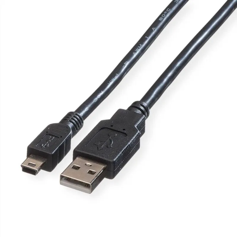 Nilox - Roline Cavo usb usb 2.0 Spina usb-a, Spina USB-Mini-A 1.80 m Nero Schermato 11.02.8719