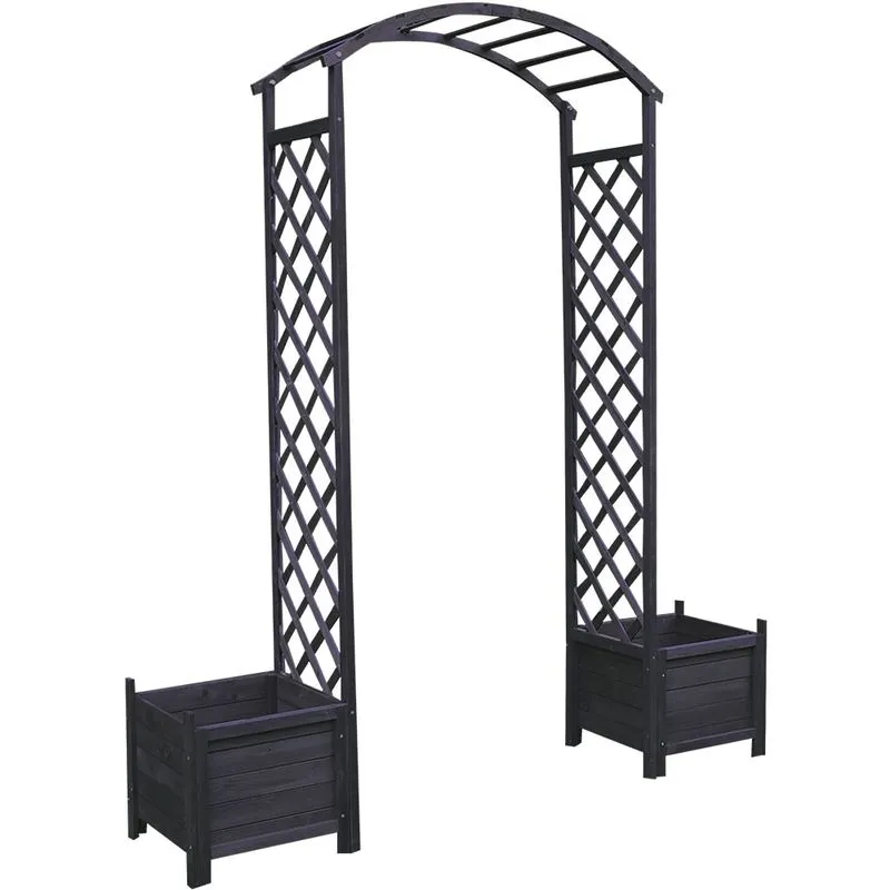 Rosa arco Nero aiuto per l'arrampicata Vasca da bagno Flower tub Gate arch Arco a traliccio Pergola