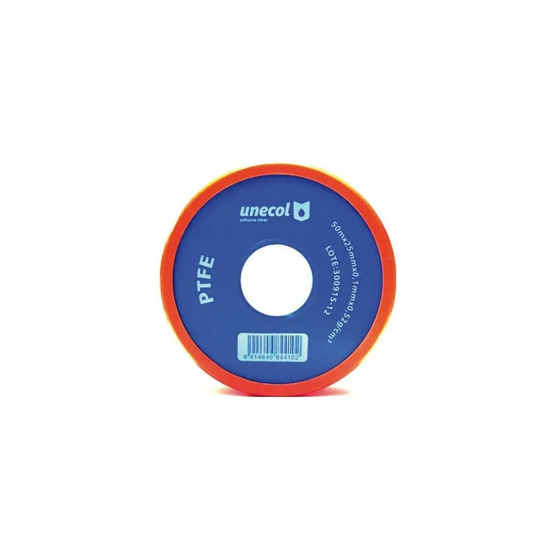 Unecol - nastro in teflon 50 m x 25 mm x 0,1 mm - 8441