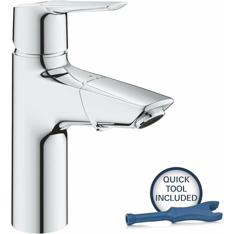  - QuickFix Start - Miscelatore da lavabo con bocca di erogazione estraibile e piletta Push-Open, cromo 24205003