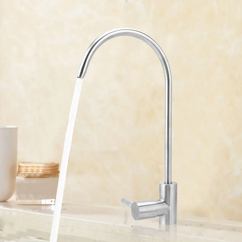 Rubinetto per lavabo per purificazione dell'acqua per cucina domestica in acciaio inossidabile G1/4 pollici