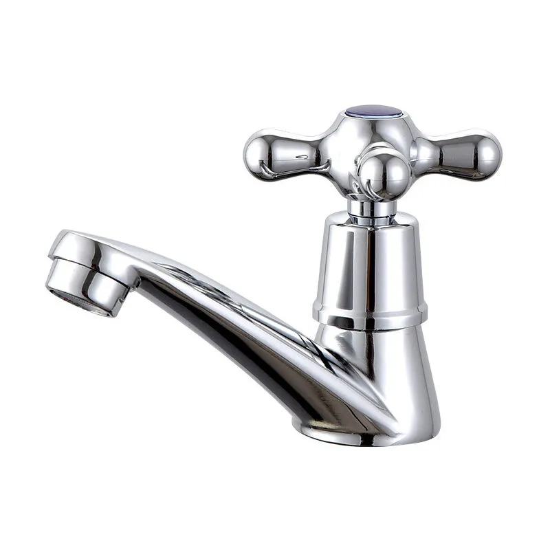 Rubinetto singolo per acqua fredda, rubinetto singolo per acqua fredda Rubinetto per lavabo cromato, per bagno di casa Lavandino wc Cucina