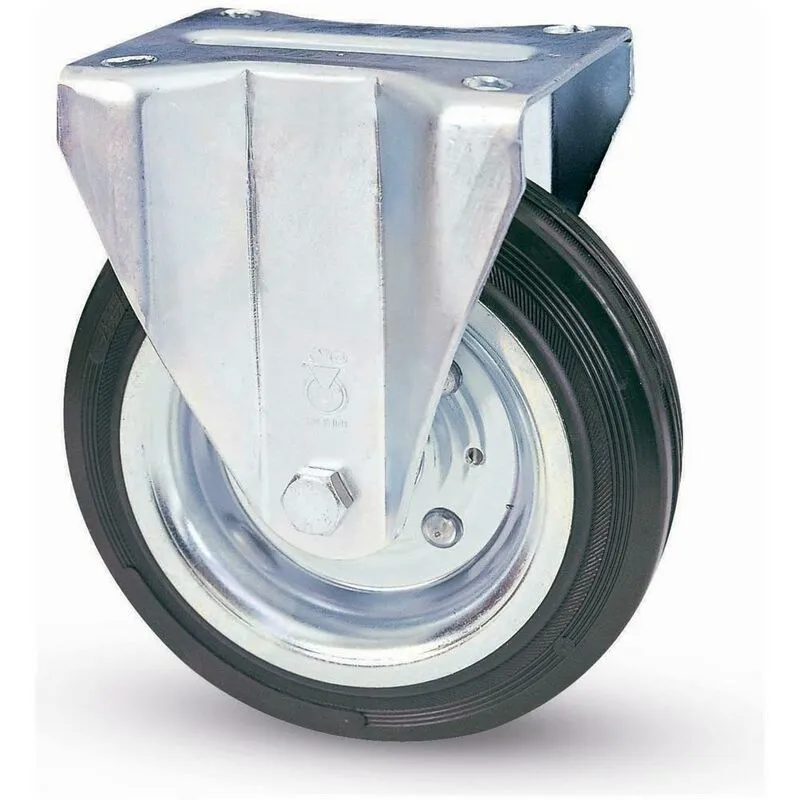 Ruota in gomma con piastra fissa art 80a avo per carrelli accessori ruote misura e portata: 80x25 70 kg