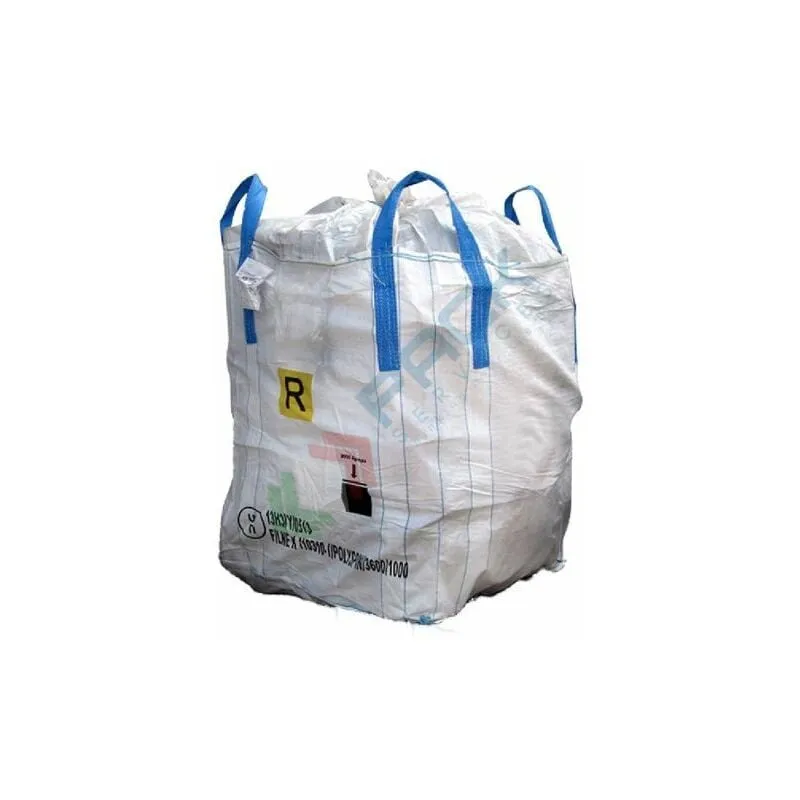 Big bag tubolare UN13H3Y, 90 x 90 x 120 cm, caramella/chiuso - Bianco