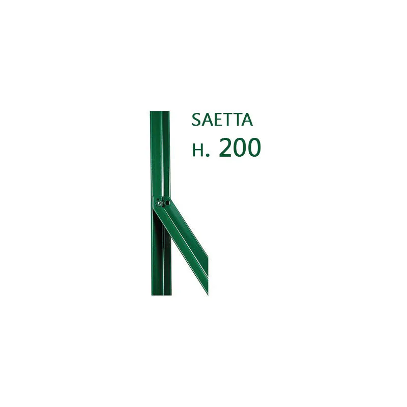 Nextradeitalia - saetta di sostegno a l h 200 cm 25X25X3 mm plastificata per paletti in ferro a t da h 225 e 250 recinzioni da giardino