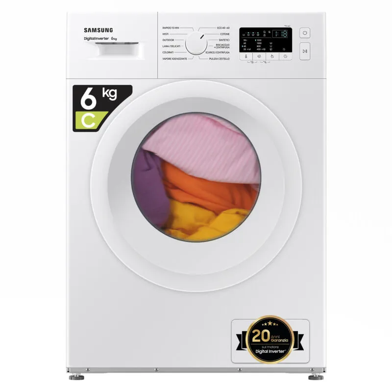  - Lavatrice WW60A3120WE Caricamento Frontale Libera Installazione 6 kg Classe c Bianco