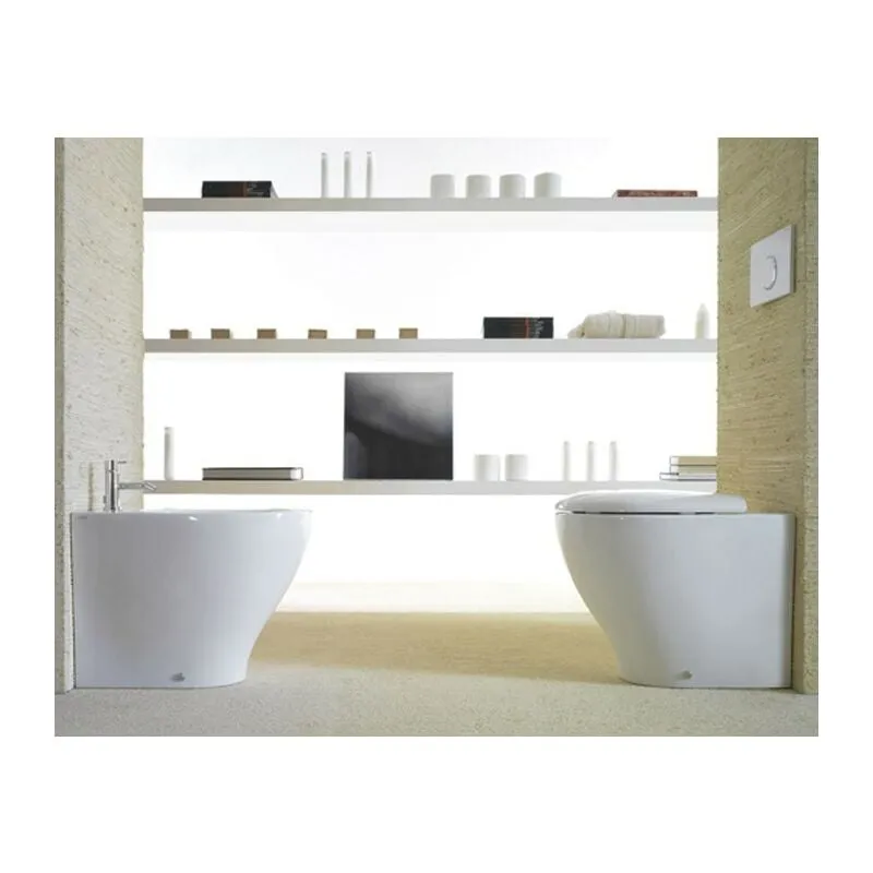 Ceramica Globo - Sanitari Bowl+ filomuro scarico traslato cm. 55x38 con sedile