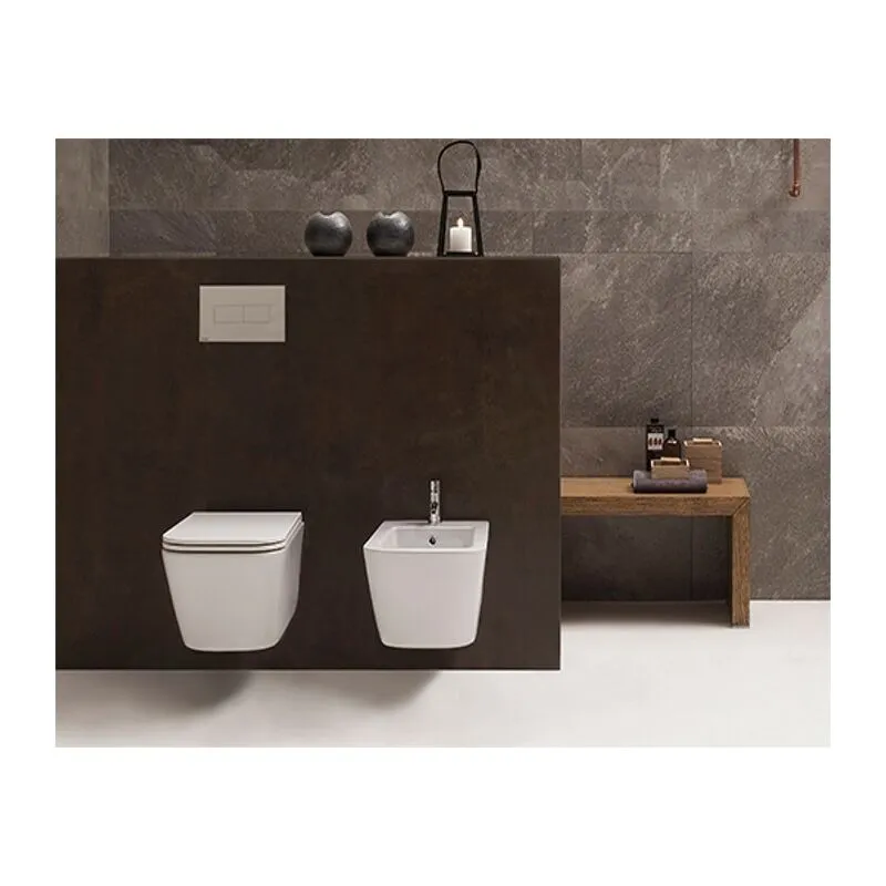 Sanitari Stone sospesi senza brida cm. 52x36 con sedile softclose