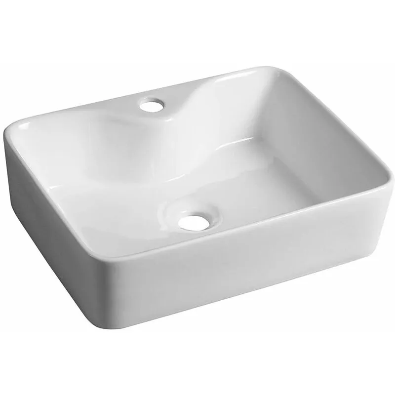 Sapho - Balena - Lavabo da appoggio 48x14x37 cm, bianco BH7013