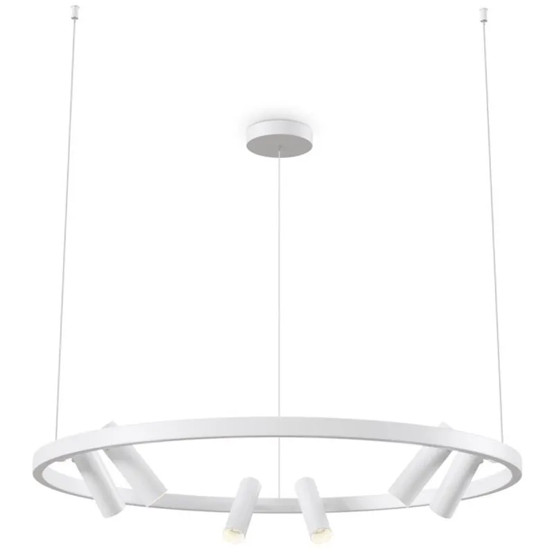 Lampadario a Sospensione Moderno Satellite Metallo Bianco Acrilico Luce Led 42W