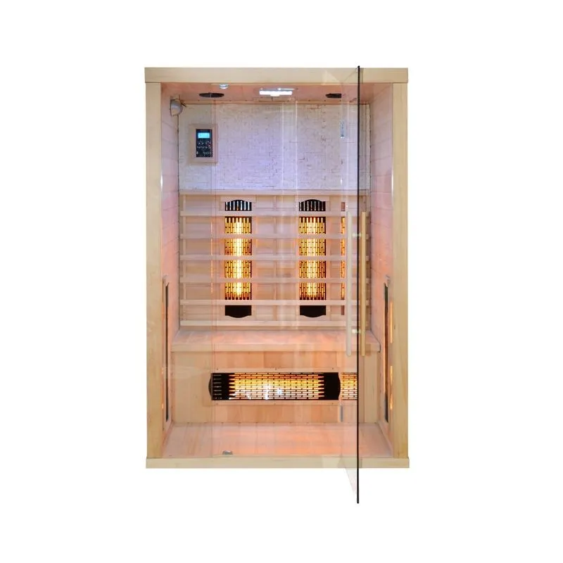 Sauna a infrarossi 120x110 cm altezza 190 cm per 2 persone multifunzione cromoterapia profumoterapia - Bagno Italia