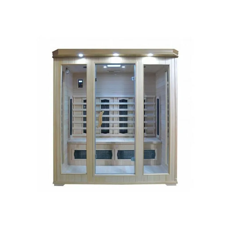 Sauna a Infrarossi cm 175x135 in legno hemlock 4 posti cromoterapia profumoterapia radio - Bagno Italia