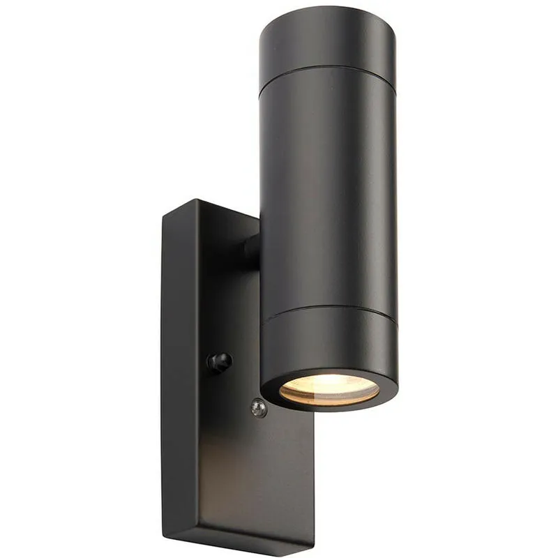 Saxby Lighting - Saxby Palin Lampada da parete per esterni Up Down Vernice nera opaca e vetro trasparente IP44