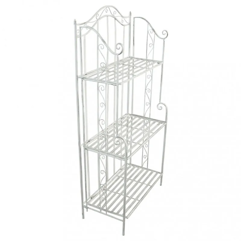 Scaffale 3 piani stile provenzale verniciato in Acciaio cm 60x32x128 - reggie