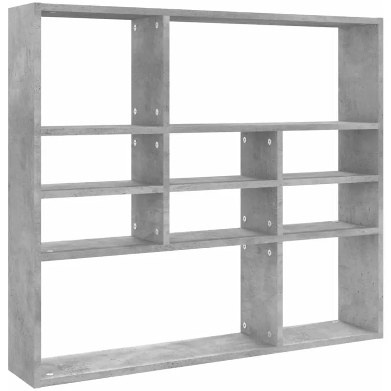 Vidaxl - Scaffale a Parete Grigio Cemento 90x16x78 cm Legno Multistrato Grigio