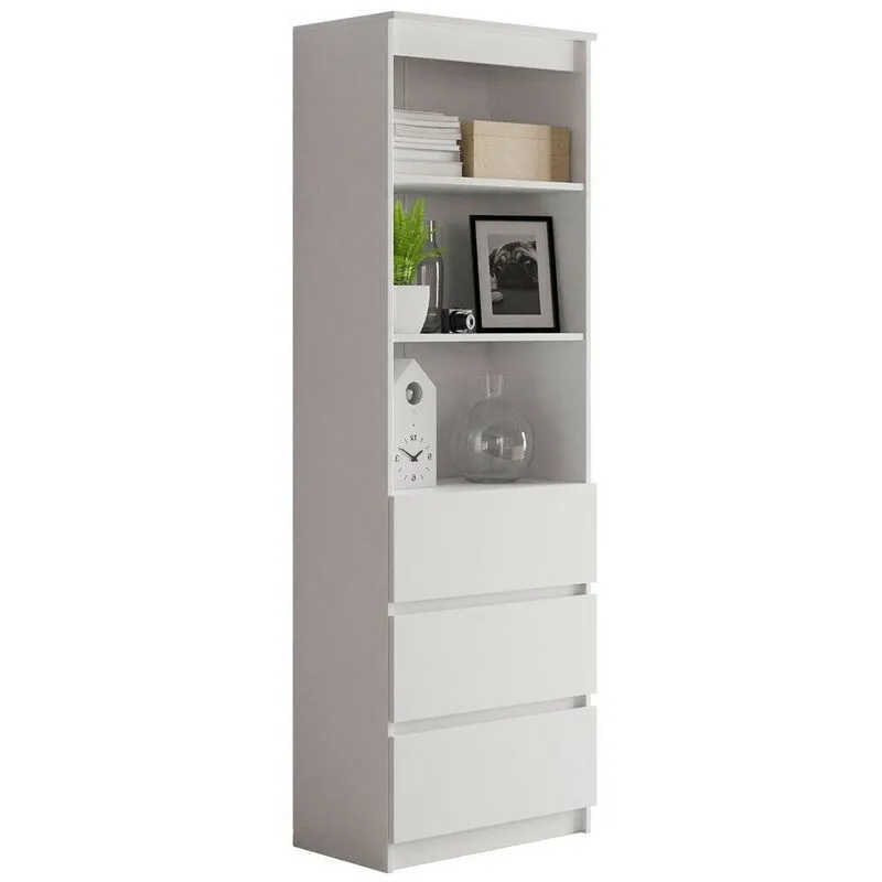 Mobilier1 - Scaffale Comfivo 184, Bianco, Con cassetti, Truciolare laminato, 180x60x35cm