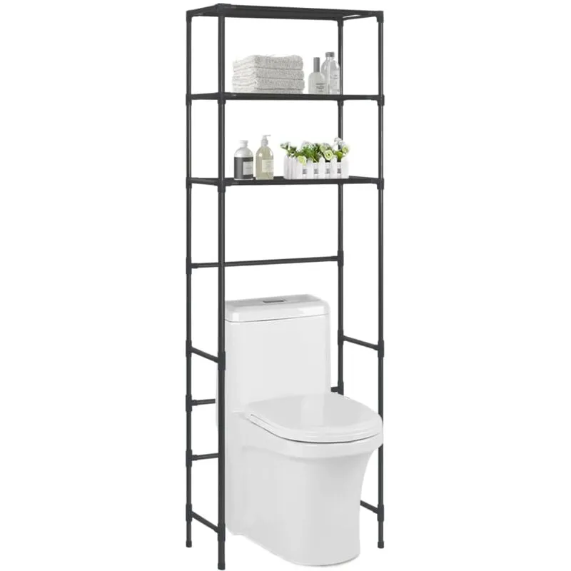 Vidaxl - Scaffale per Bagno con 3 Ripiani Nero 53x28x169 cm 97621