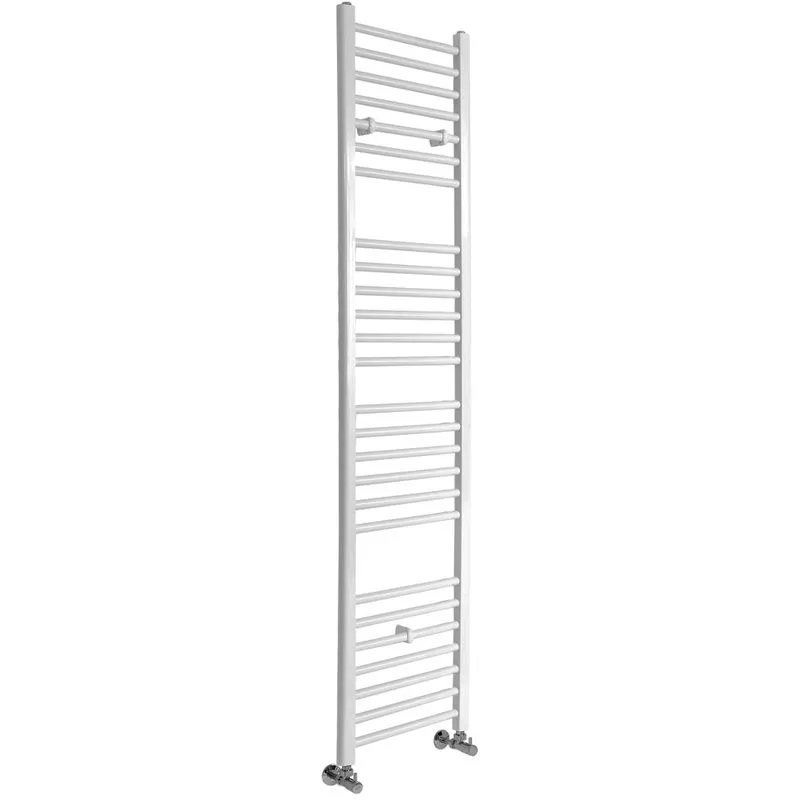 Ive Scaldasalviette Piatto di Design Verticale - Termoarredo Bagno ad Acqua Calda - Acciaio Bianco - 763W - 1800 x 400mm - Hudson Reed