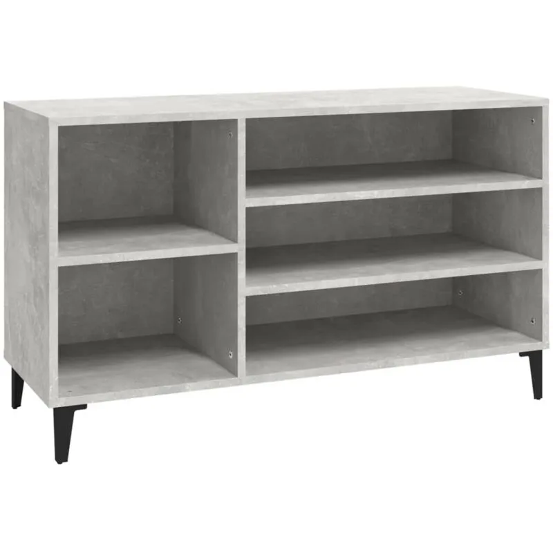 Scarpiera Salvaspazio, Portascarpe Grigio Cemento 102x36x60 cm in Legno Multistrato Vidaxl