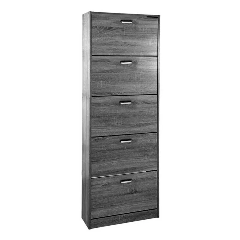 Scarpiera moderna grigia 5 ribalte slim cm 63 x 24 x 180