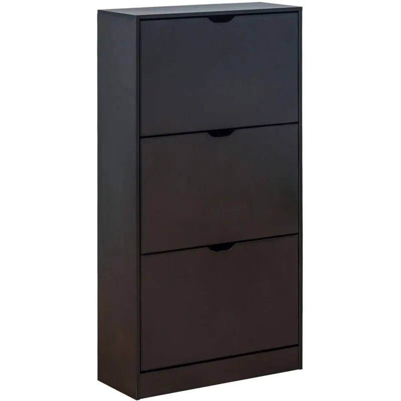 Scarpiera Rebecca Mobili Ekpe 119x60x23 mdf Nero Moderno