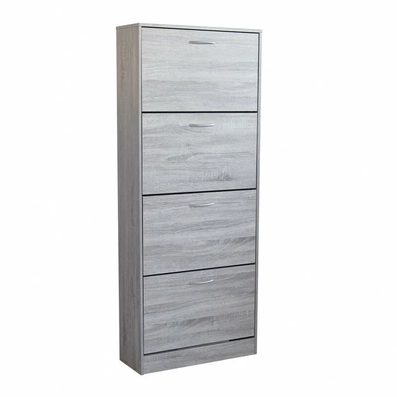 Giordanoshop - Scarpiera Wendy 60x24x150 h cm in Legno Grigio Chiaro