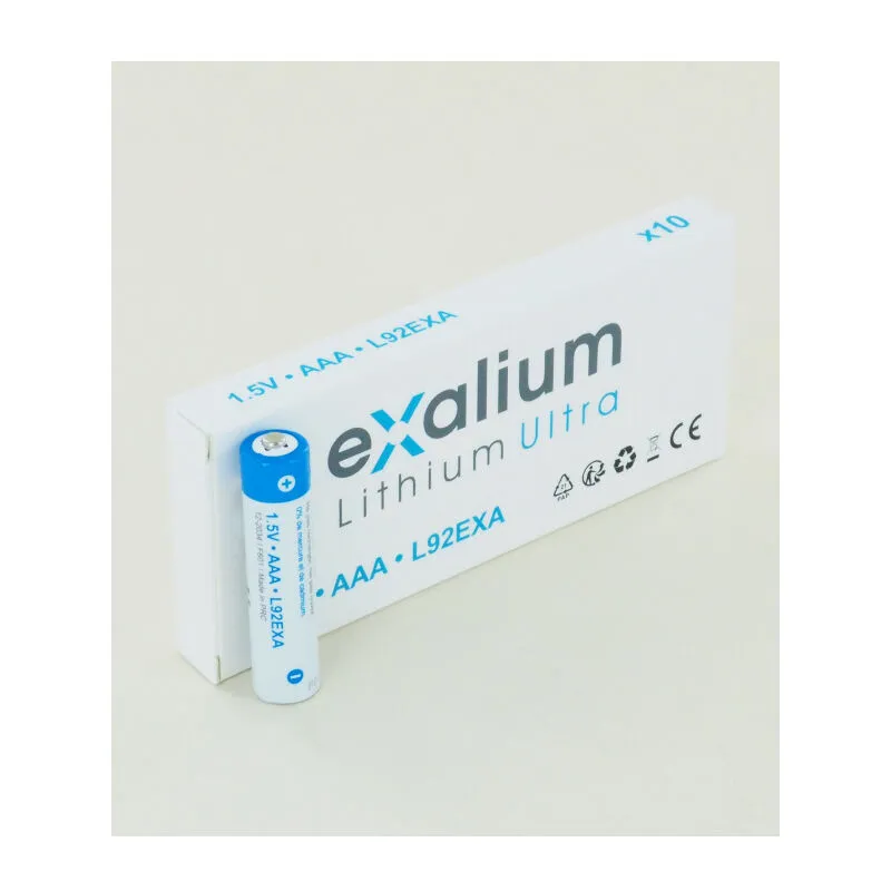 Exalium - Scatola da 10 batterie al litio aaa LR3 da 1,5 v