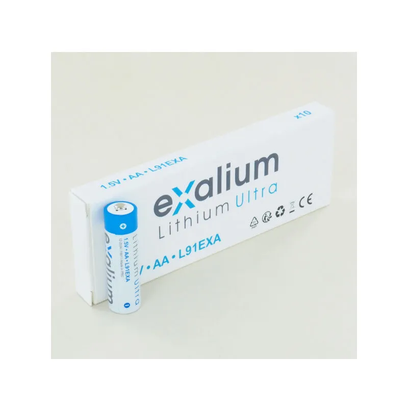 Exalium - Scatola da 10 batterie al litio aaa LR3 da 1,5 v