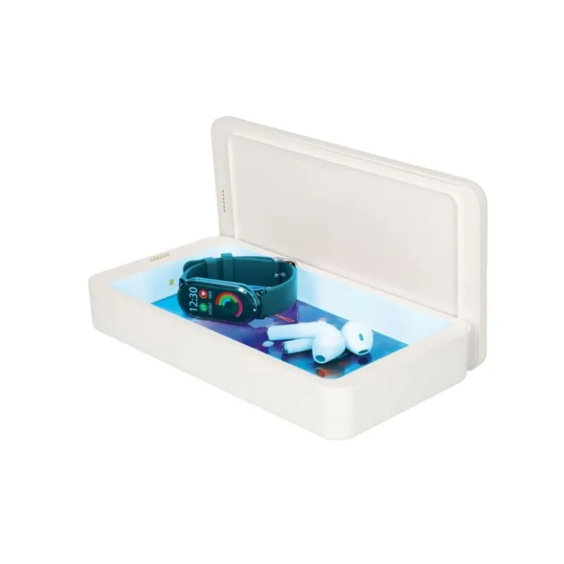 Box sterilizzatore uv, perfettoper i telefoni cellulari. neutralizza germi, virus e batteri.