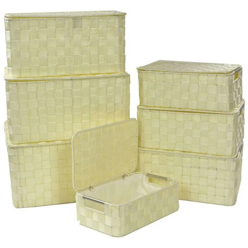 Scatola poliestere 1-7 crema rettangolare cm40x30h21,5