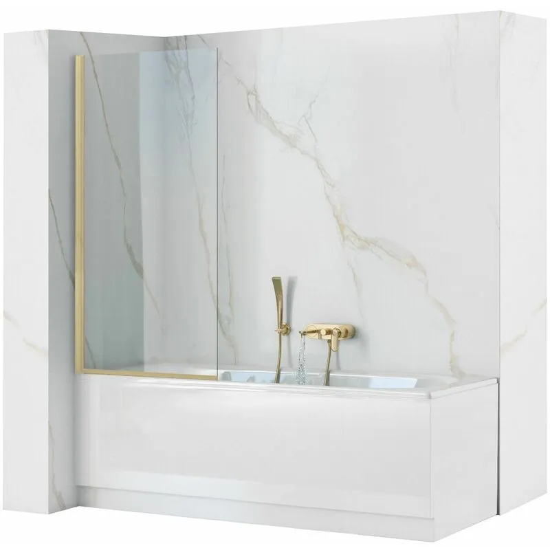 Schermo vasca  elegant brush gold 70 - Transparente / Oro spazzolato
