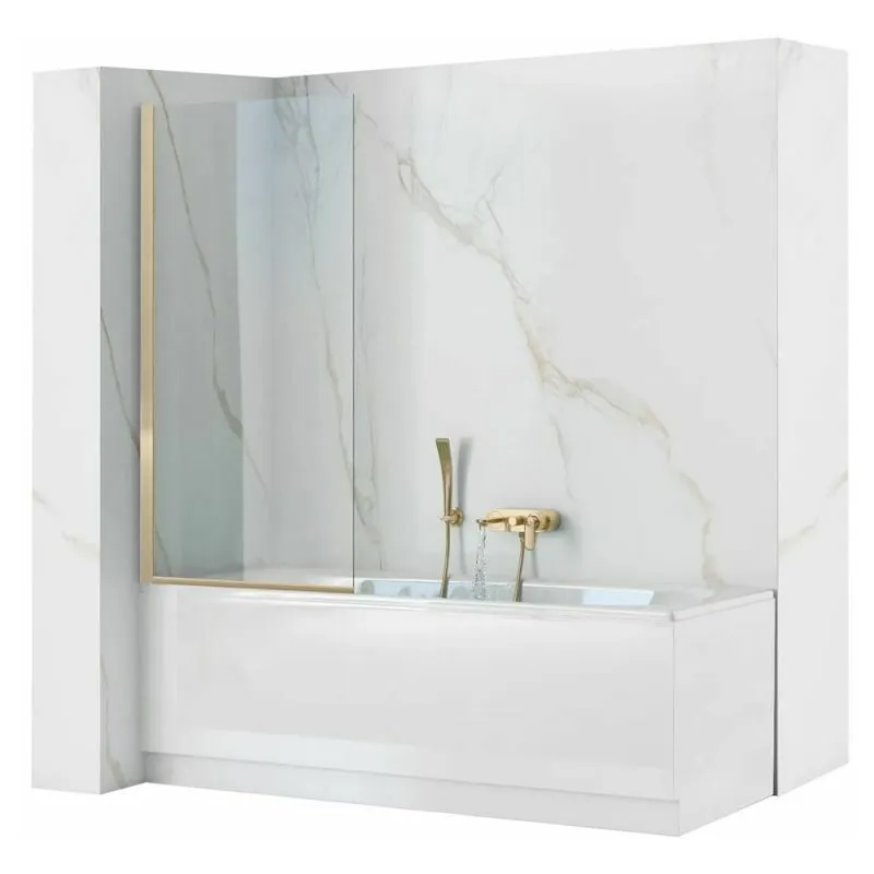  - schermo vasca elegant gold 70 - Transparente / Oro chiaro