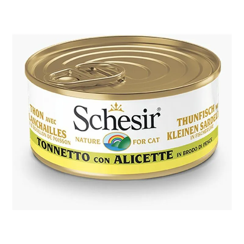 Gatto Brodo Lattina 70gr Tonnetto con Alicette in brodo di Pesce - 