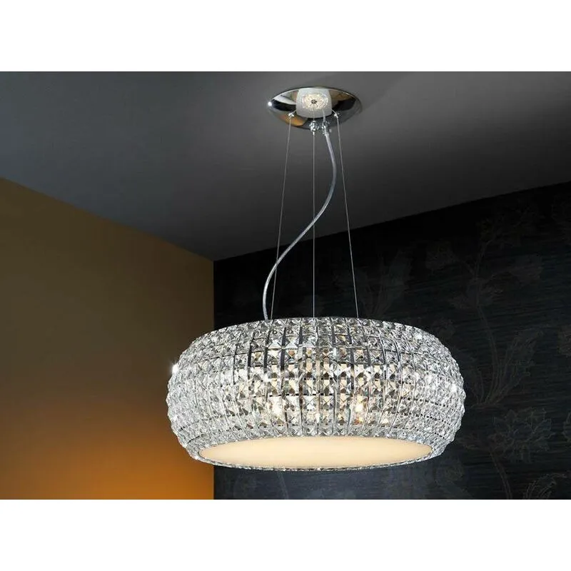 Diamond - Pendente a soffitto in cristallo a 9 luci cromato, G9 - Schuller