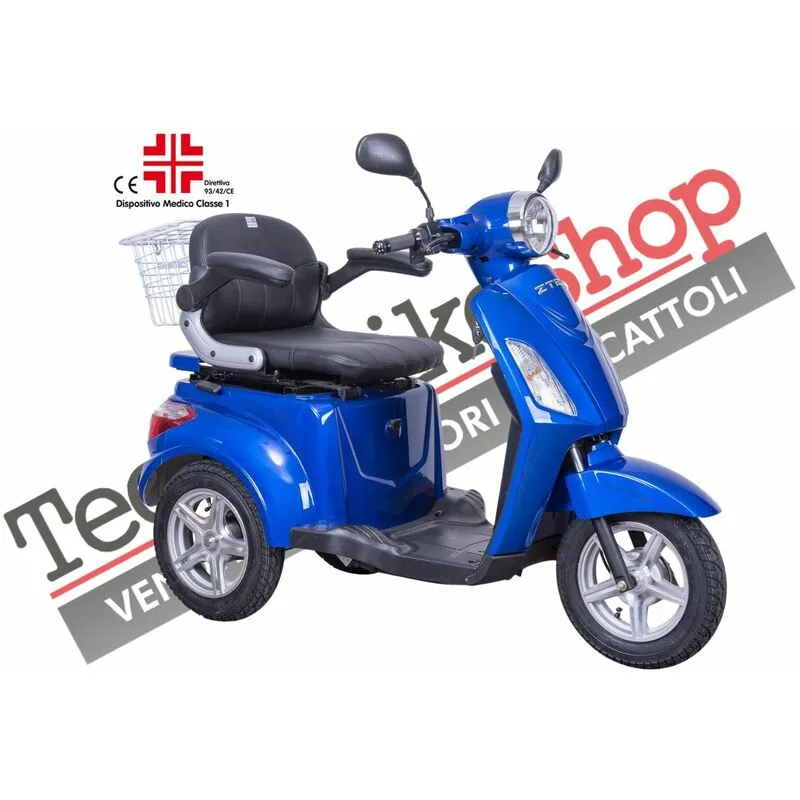 Tecnobike Shop - Scooter z-tech ZT-15-E trilux plus 3 ruote Differenziale per Disabili e Anziani-Blu