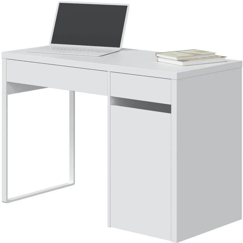 Scrivania pc ufficio studio cameretta giovani bianca 108 x 50 x 75 cm 004623A