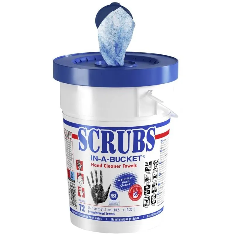 Ecolands - Scrubs In-a-Bucket Salviette per la pulizia delle mani 72 pz.