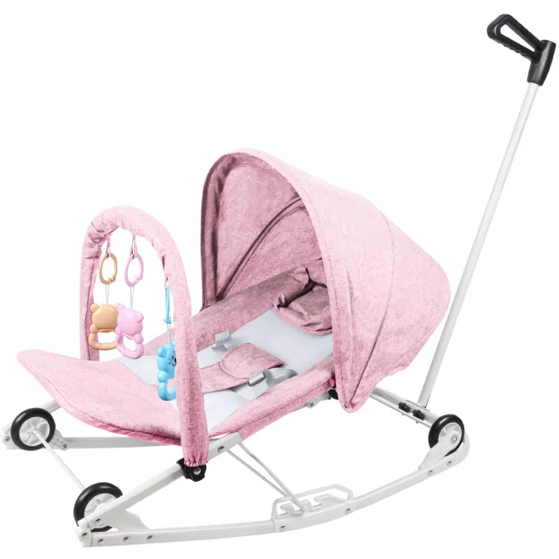 Sdraietta per bambini altalena per bambini seggiolone con arco gioco giocattoli 40x80x66cm rosa