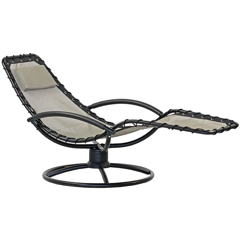 Sdraio chaise longue da giardino ellittica twist ecrù