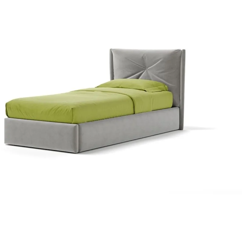 Letto Contenitore Made In Italy Cangù sean singolo tessuto grigio perla