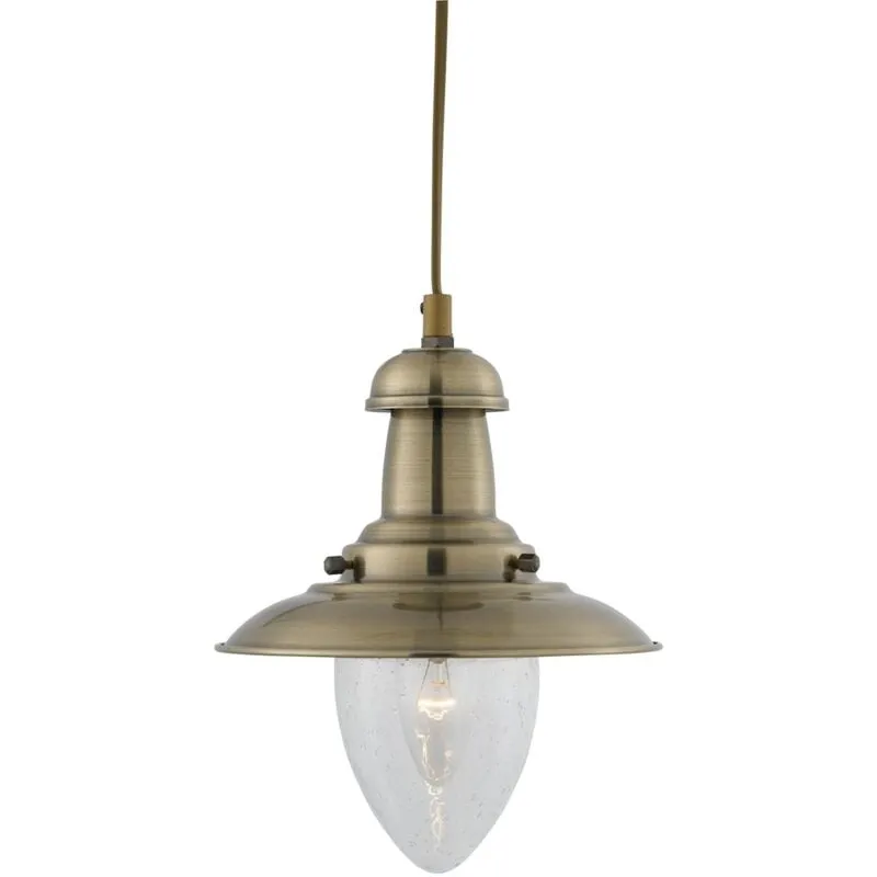 Sospensione Contemporanea Fisher Man Acciaio Adjustable Vetro 1 Luce E27