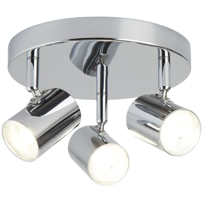 Searchlight - Plafoniera Contemporanea Rollo Acciaio Cromo Vetro Trasparente Led 11,5W 3000K