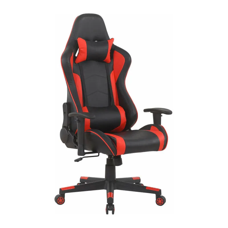 Giordanoshop - Sedia da Gaming Ergonomica 83X65X32 cm con Casse e Connessione Bluetooth Nera e Rossa