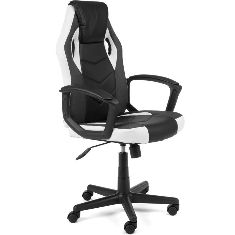 Akord - Sedia da gaming FG19 Nero Bianco